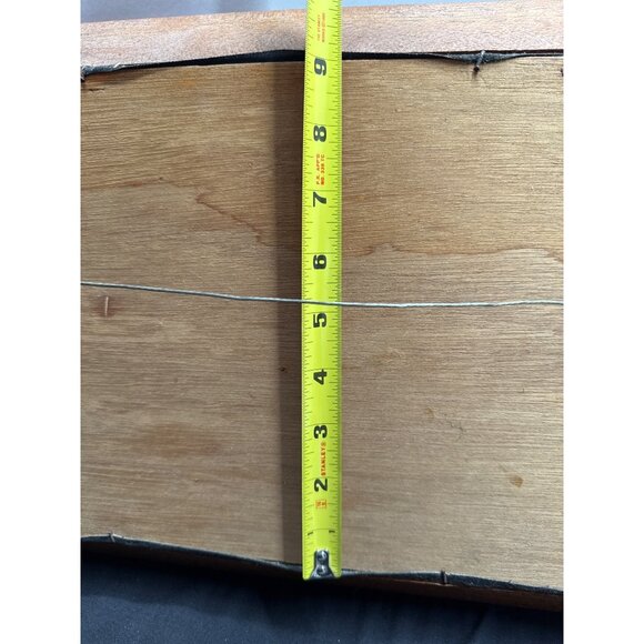 Rustic MCM Tropical Island Landscape Oil Painting With Black Velvet Wooden Frame - Picture 11 of 15